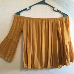 Off-The-Shoulder Yellow Blouse